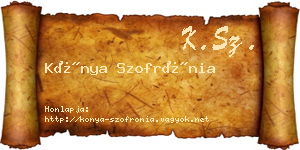 Kónya Szofrónia névjegykártya
